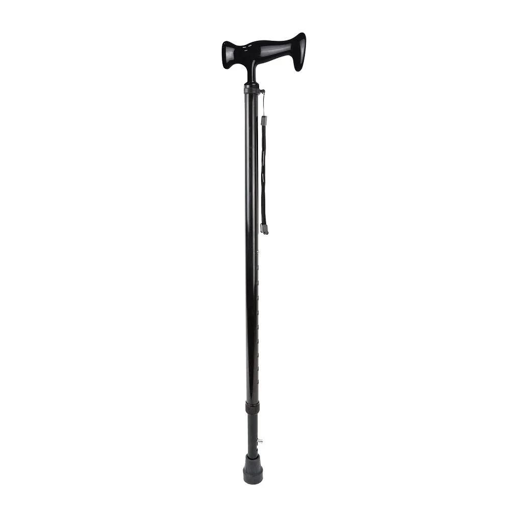 Amst 23 Telescopic Metal Cane with Plastic Handle and UPS /Black/