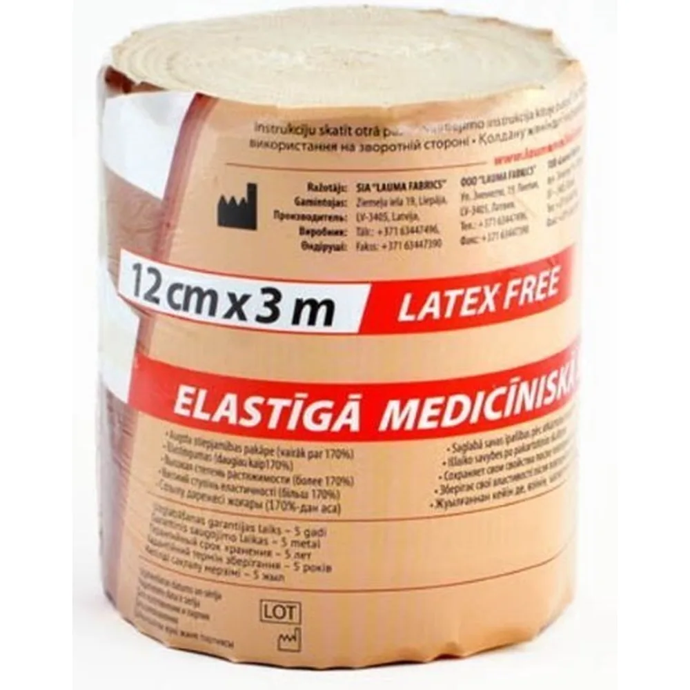 Lauma Elastic Bandage 12 cm x 3 m