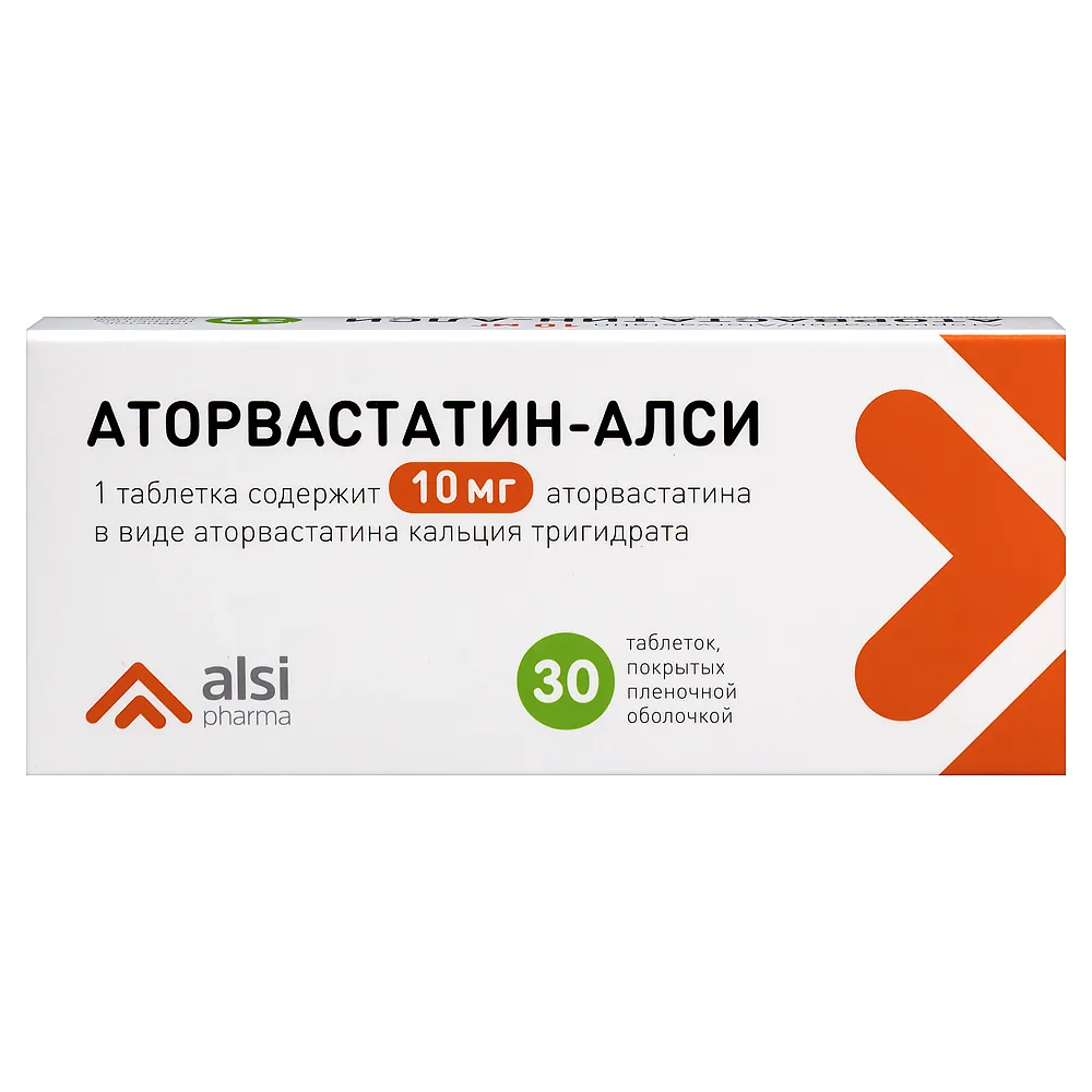 Atorvastatin-Alsi 10 mg 30 pcs. film-coated tablets