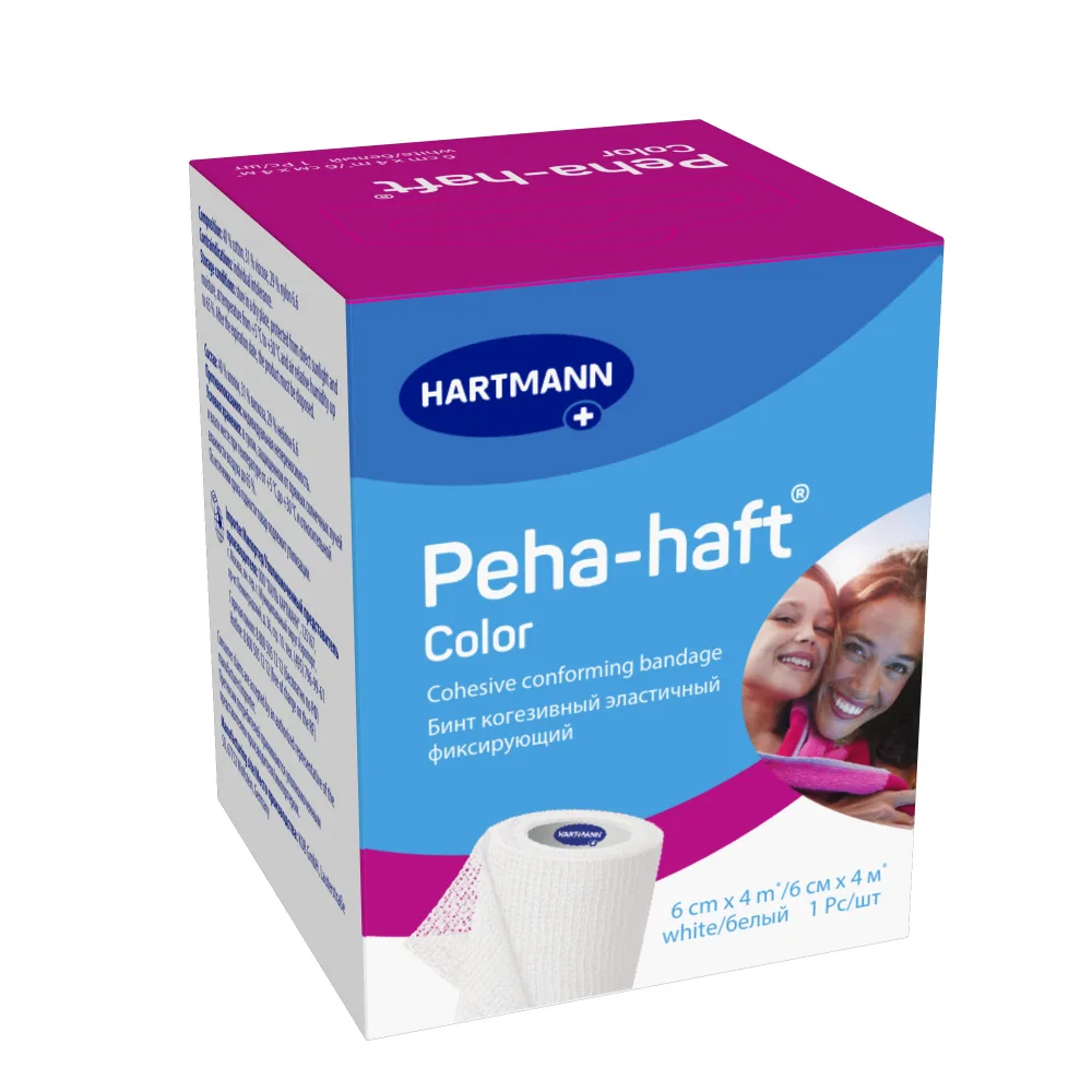 Peha-Haft Color Bandage 6 cm x 4 m / White Cohesive Elastic Fixative