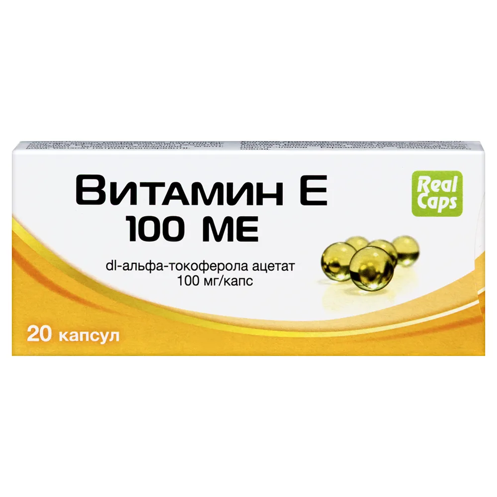 Vitamin E 100 IU 20 capsules 300 mg/RealCaps/