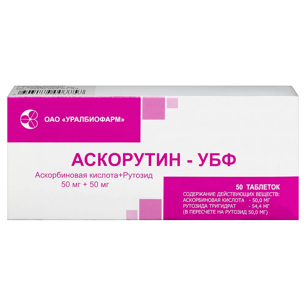Ascorutin-UBF 50 mg + 50 mg 50 tablets blister