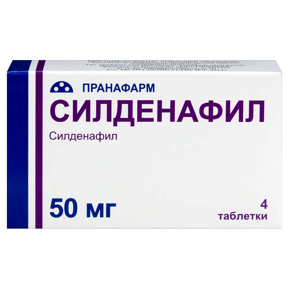 Sildenafil 50 mg 4 coated tablets