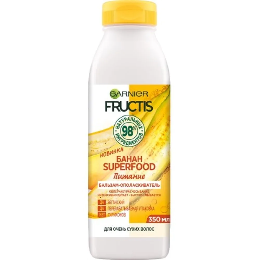 Garnier Fructis Conditioner for Very Dry Hair Banana Superfood Nutrition 350 ml