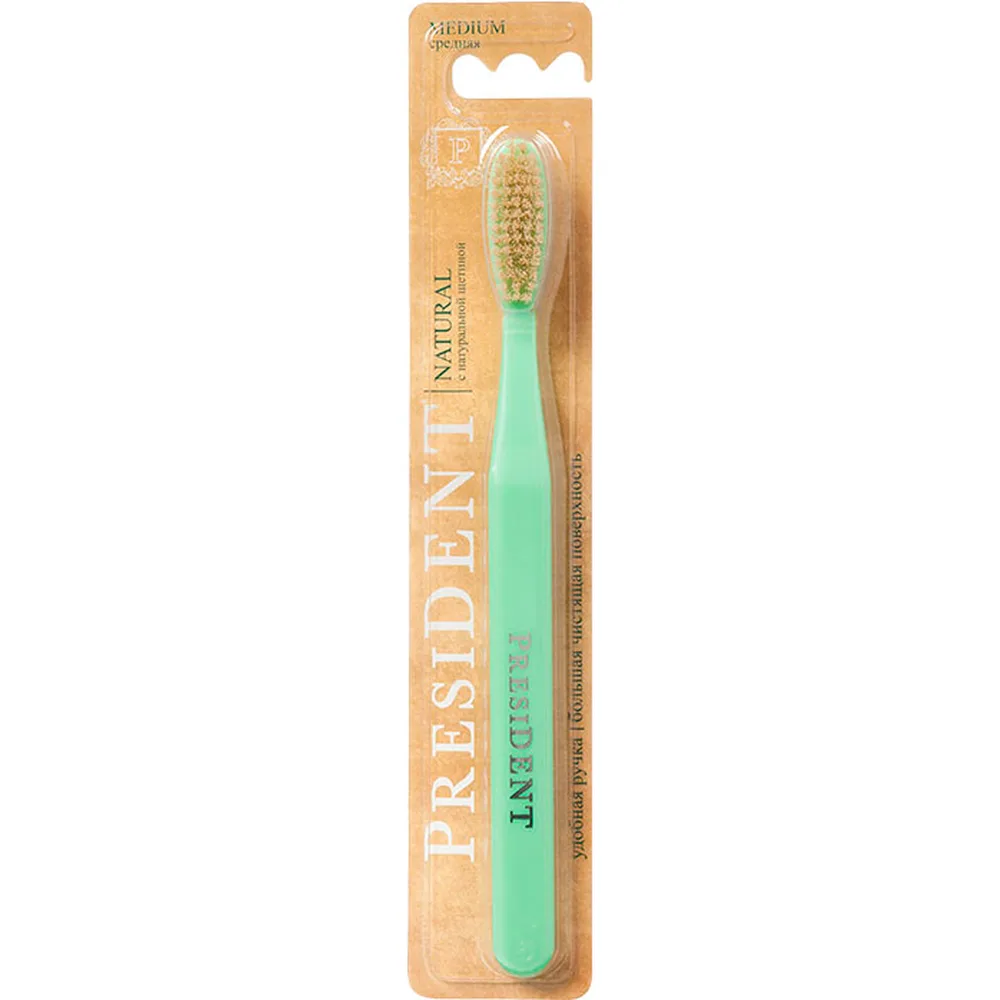 President Natural Toothbrush/Medium