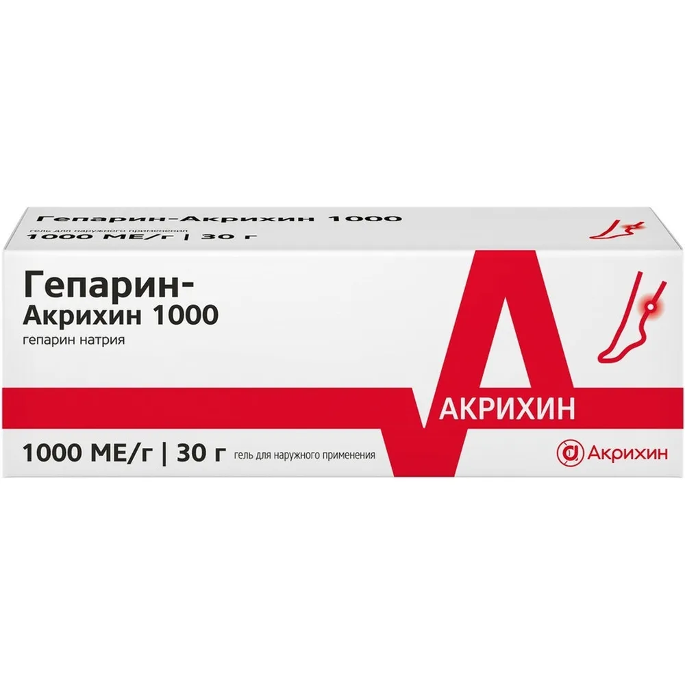 Heparin-Akrikhin 1000 gel for external use 30 g