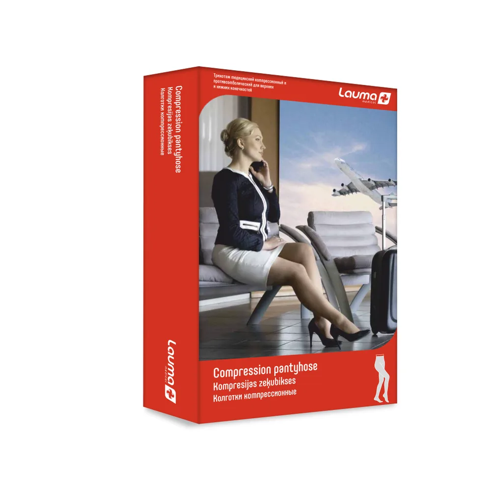 Lauma tights medical compression full with reinforced toe and heel/class 1/size 2k/black