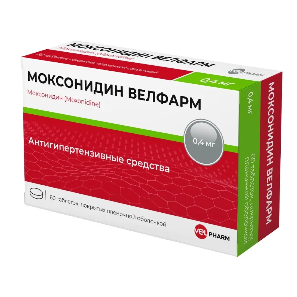 Moxonidine Velfarm 0.4 mg 60 tablets, film-coated