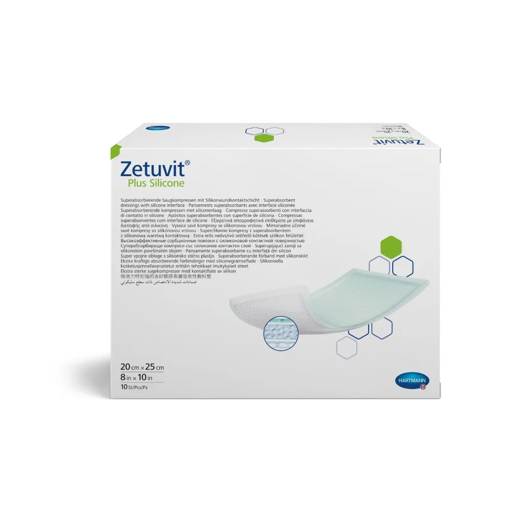 Zetuvit Plus Silicone Dressing 20x25 cm 10 pcs
