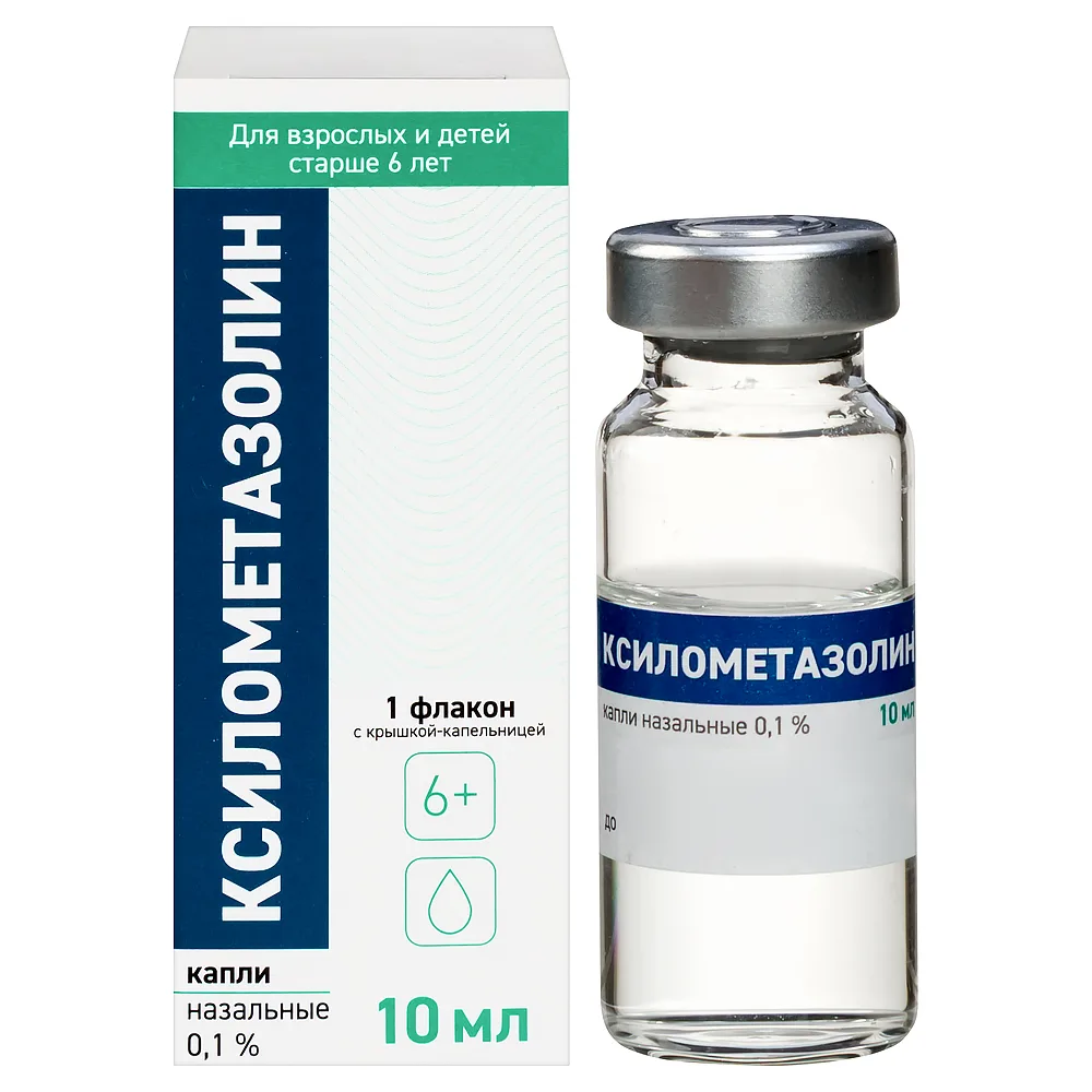 Xylometazoline 0.1% nasal drops 10 ml