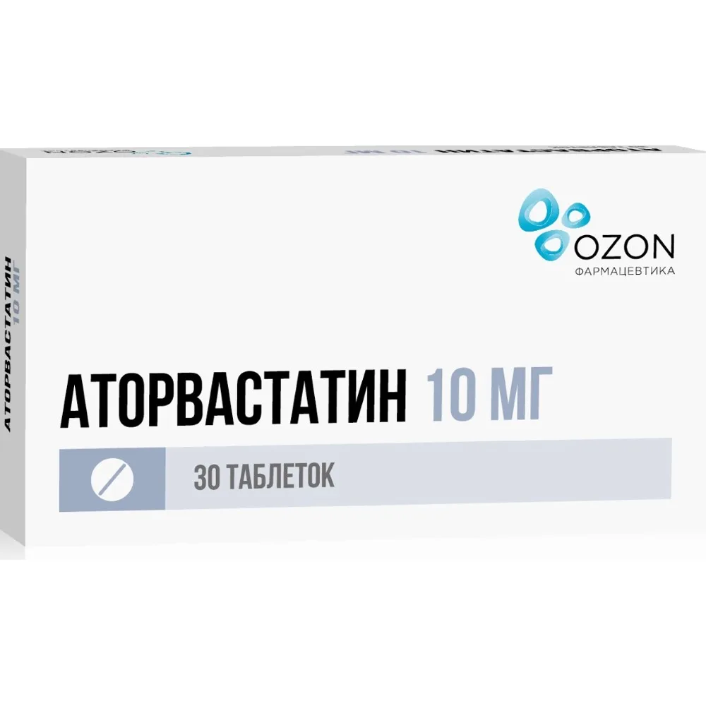 Atorvastatin 10 mg 30 coated tablets