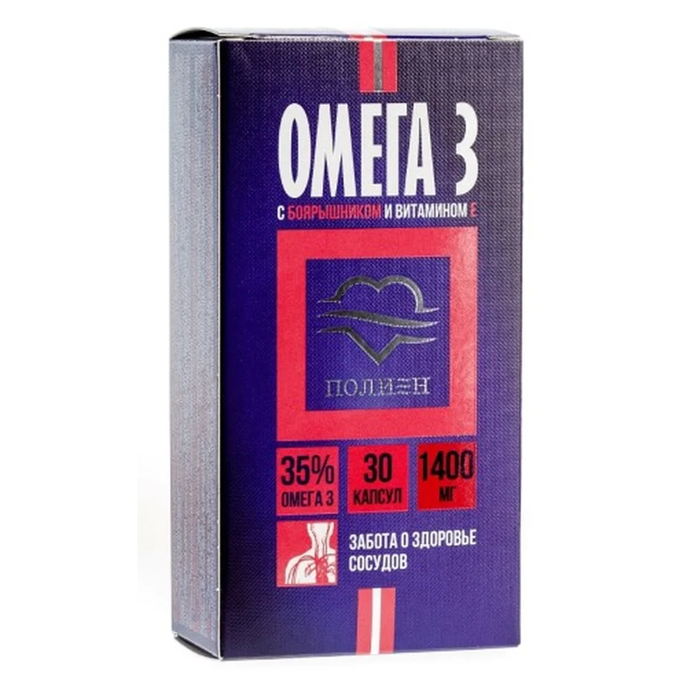 Omega-3 35% Polyunsaturated Hawthorn/Vitamin E 30 Capsules/Polaris