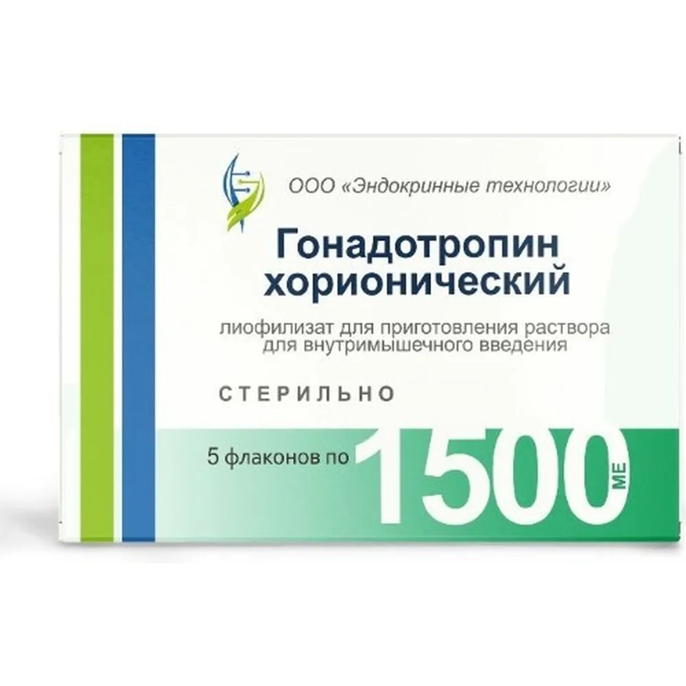 Chorionic Gonadotropin 1500 IU 5 pcs vial lyophilizate for solution preparation for intramuscular injection