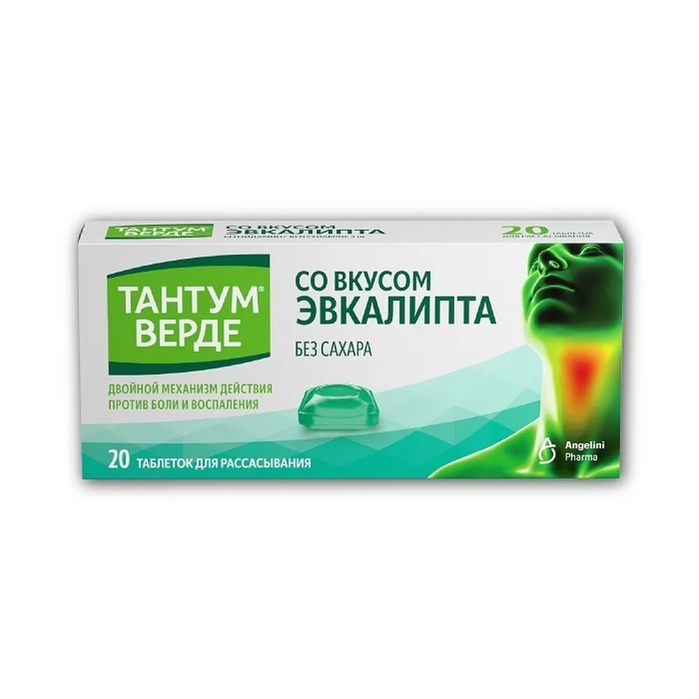 Tantum verde 3 mg 20 lozenges eucalyptus flavor