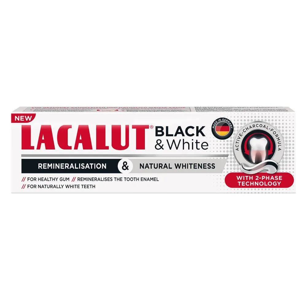 Lacalut Toothpaste Black &amp; White 75 ml