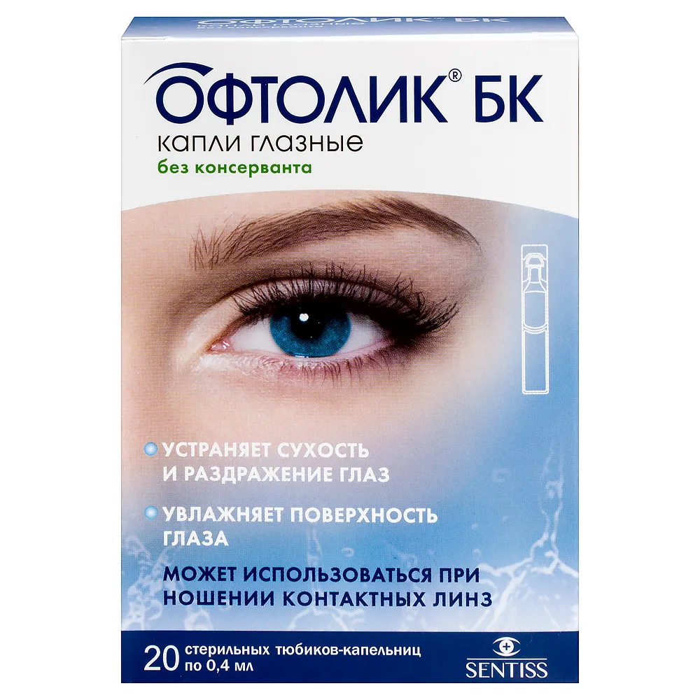 Oftolik BK 20 pcs. dropper tube eye drops 0.4 ml