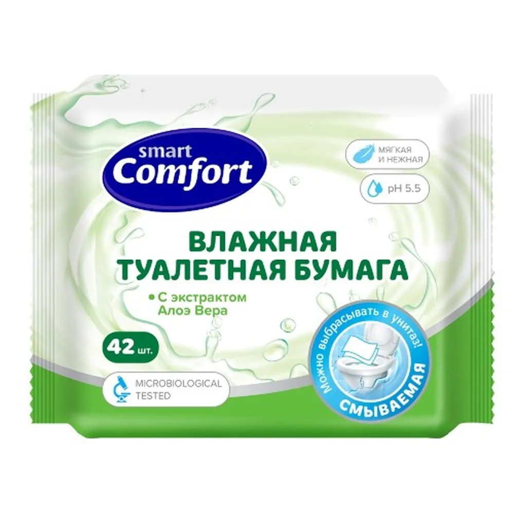 Smart Comfort Wet Toilet Paper with Aloe Vera Extract 42 pcs.