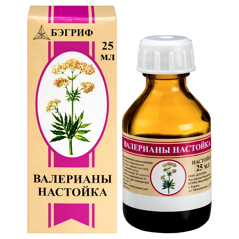 Valerian Tincture Bottle Individual Packaging 25 ml