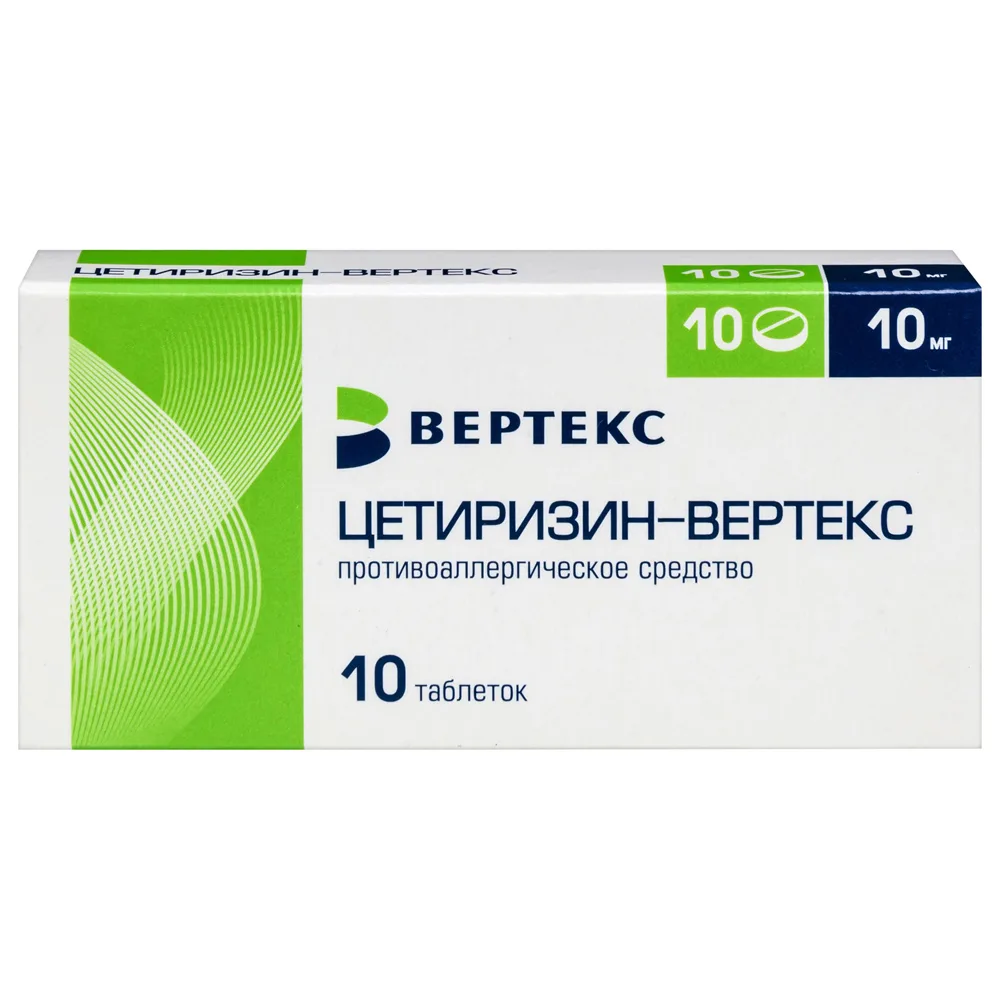 Cetirizine-Vertex 10 mg 10 pcs film-coated tablets