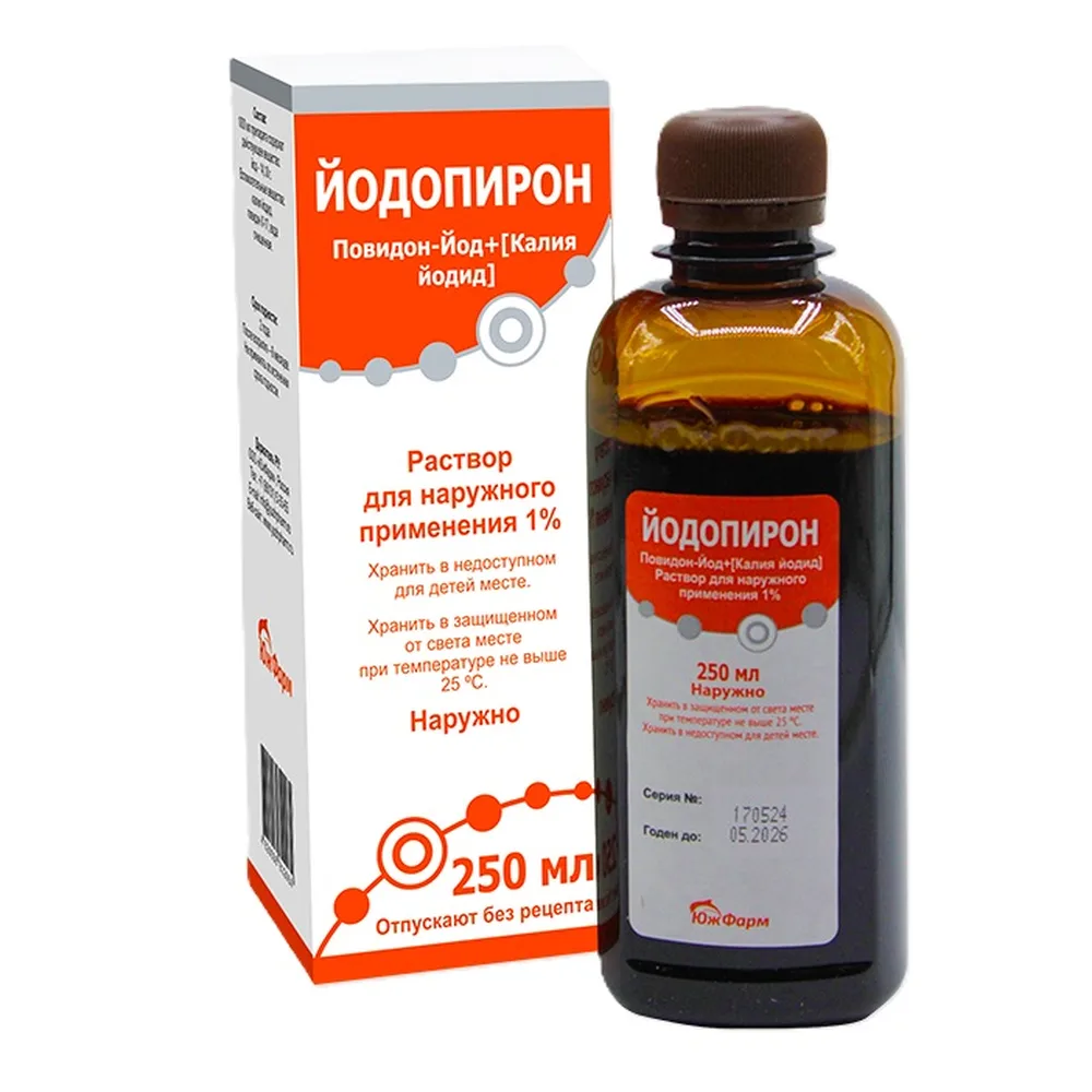 Iodopiron 1% solution for external use 250 ml