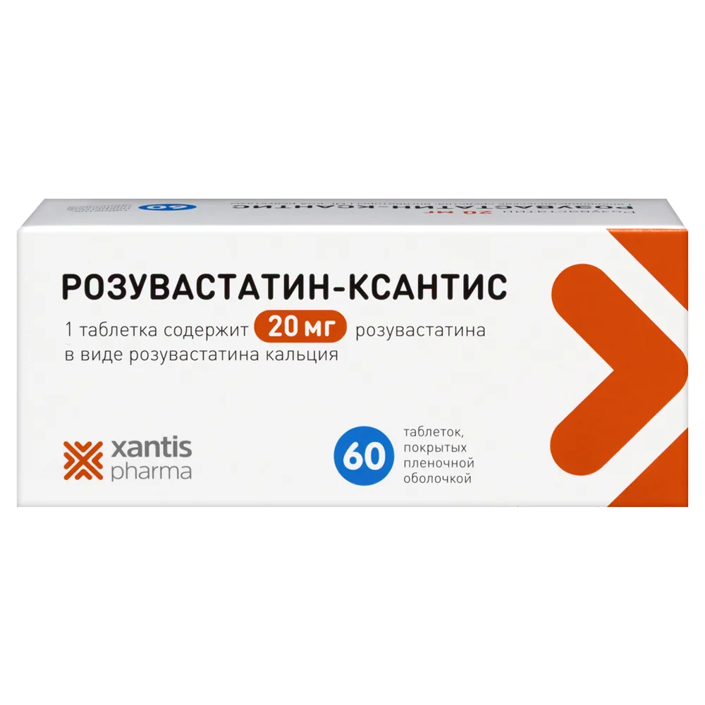 Rosuvastatin-Xantis 20 mg 60 tablets, film-coated