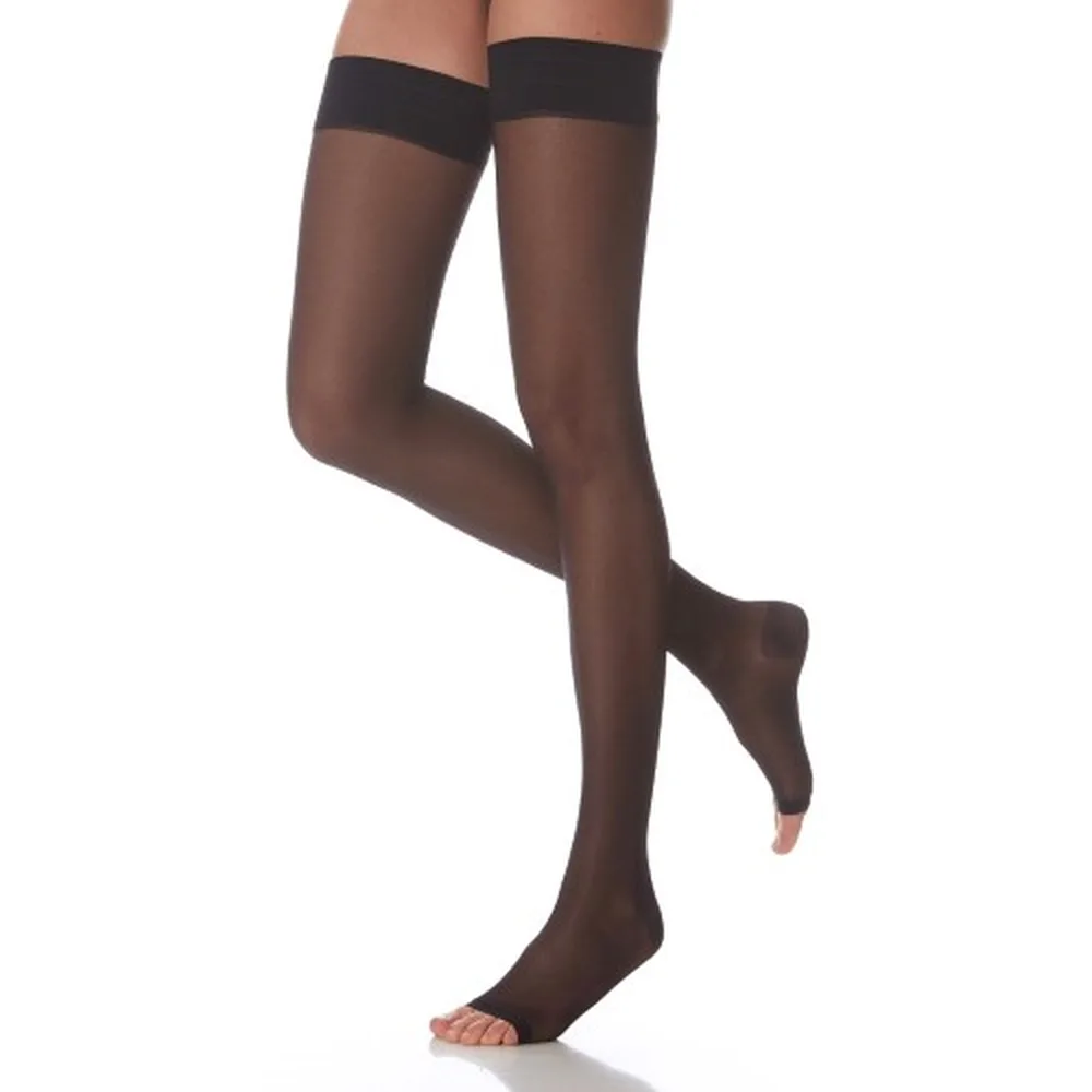 ERGOFORMA Unisex Open Toe Compression Stockings Class 2 /art. EU-226/Size 2/Black/