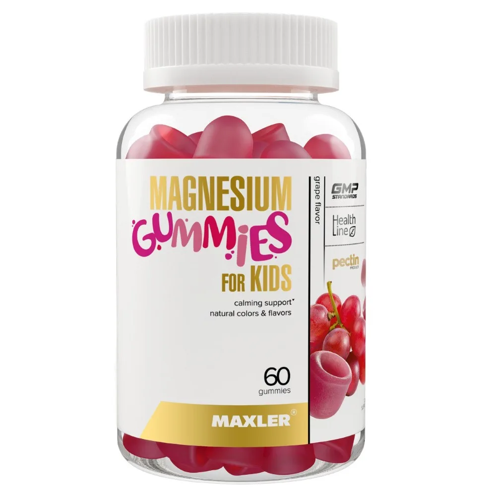 Maxler magnesium gummies for children 60 pcs chewy candies 2.5 g/grape