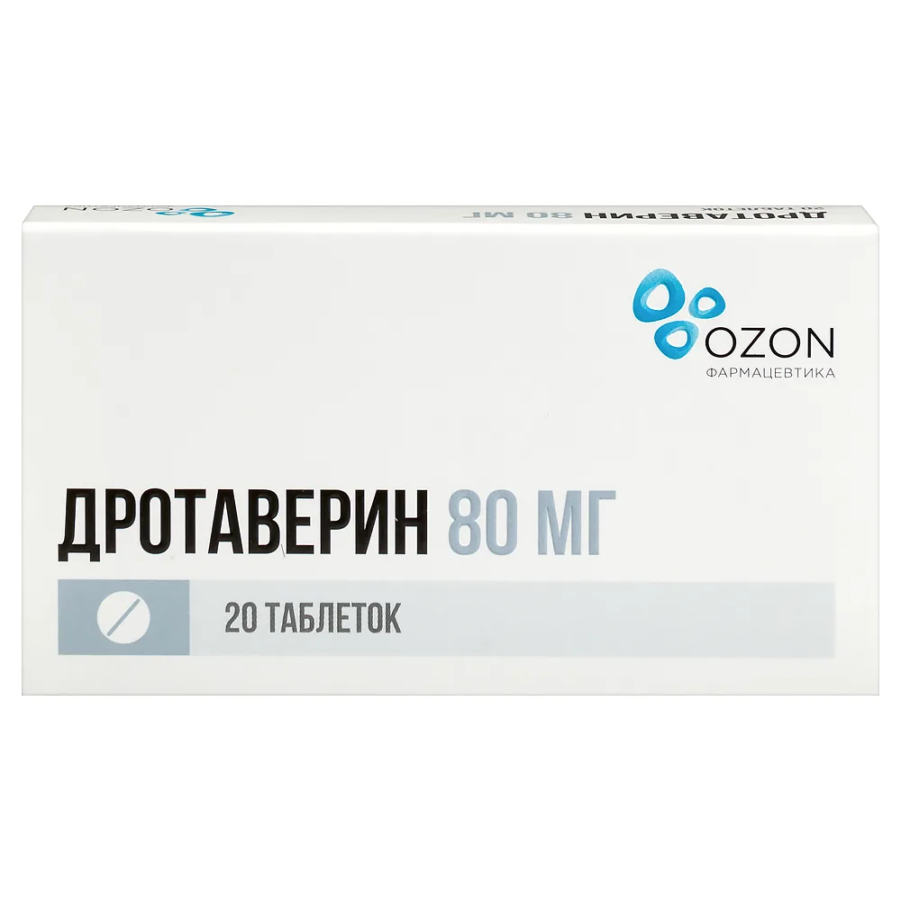 Drotaverine 80 mg 20 tablets