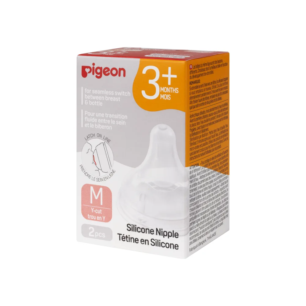 Pigeon Softouch Peristaltic Plus Silicone Nipple for Feeding Bottle 3+/m 2 pcs.