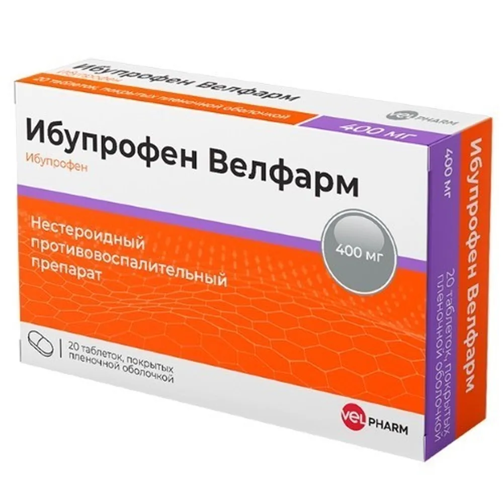 Ibuprofen Velpharm 400 mg 20 coated tablets