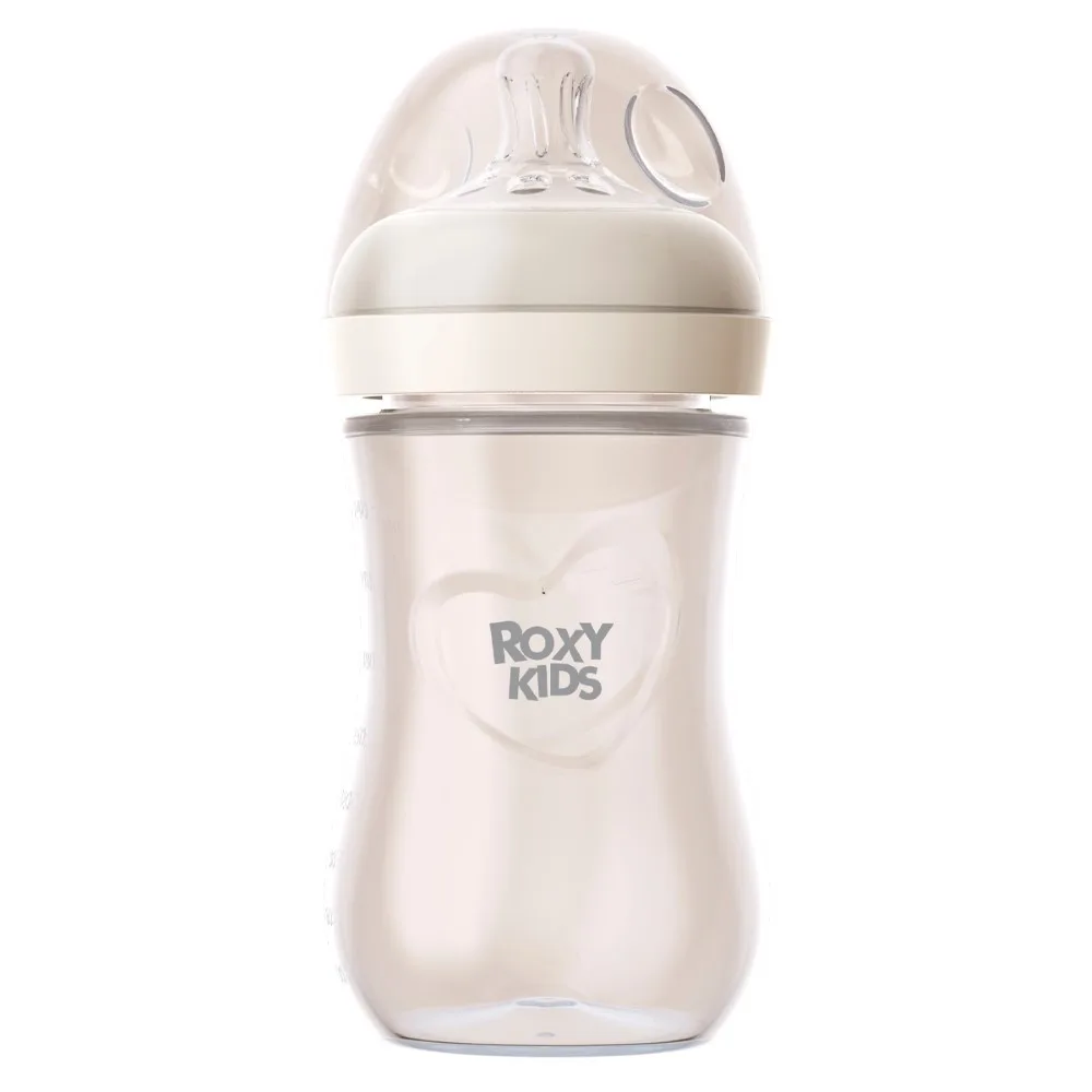 Roxy-kids feeding bottle with wide neck silicone nipple size M 3+ 240 ml