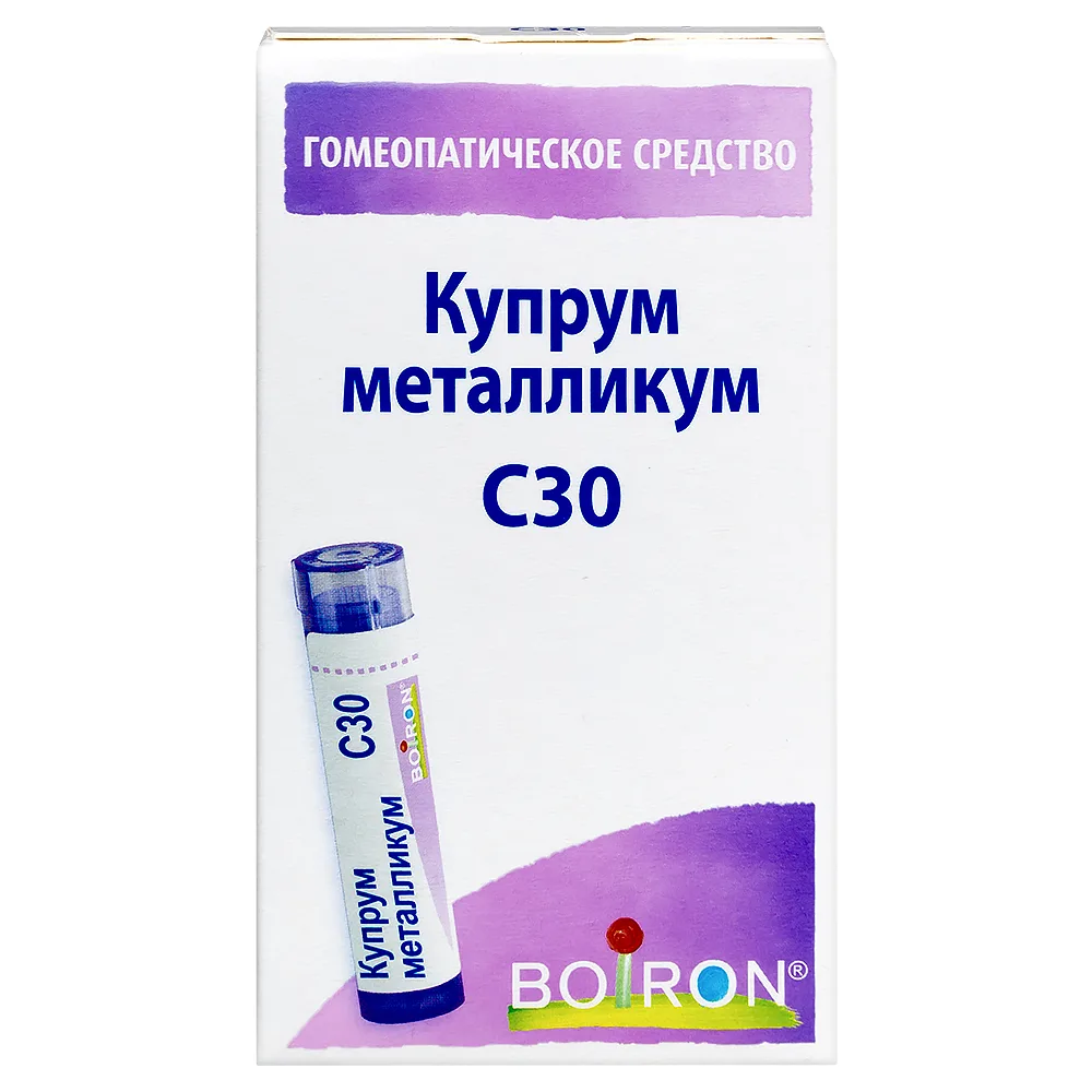 Cuprum Metallicum C30 Homeopathic Monocomponent Mineral-Chemical Preparation 4 g Homeopathic Granules