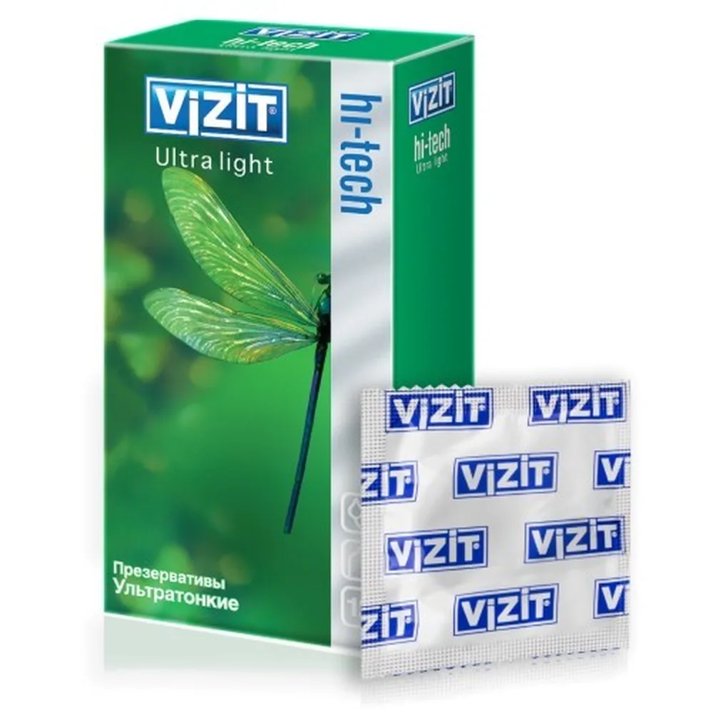 Vizit hi-tech ultra light condoms ultra thin 12 pcs.