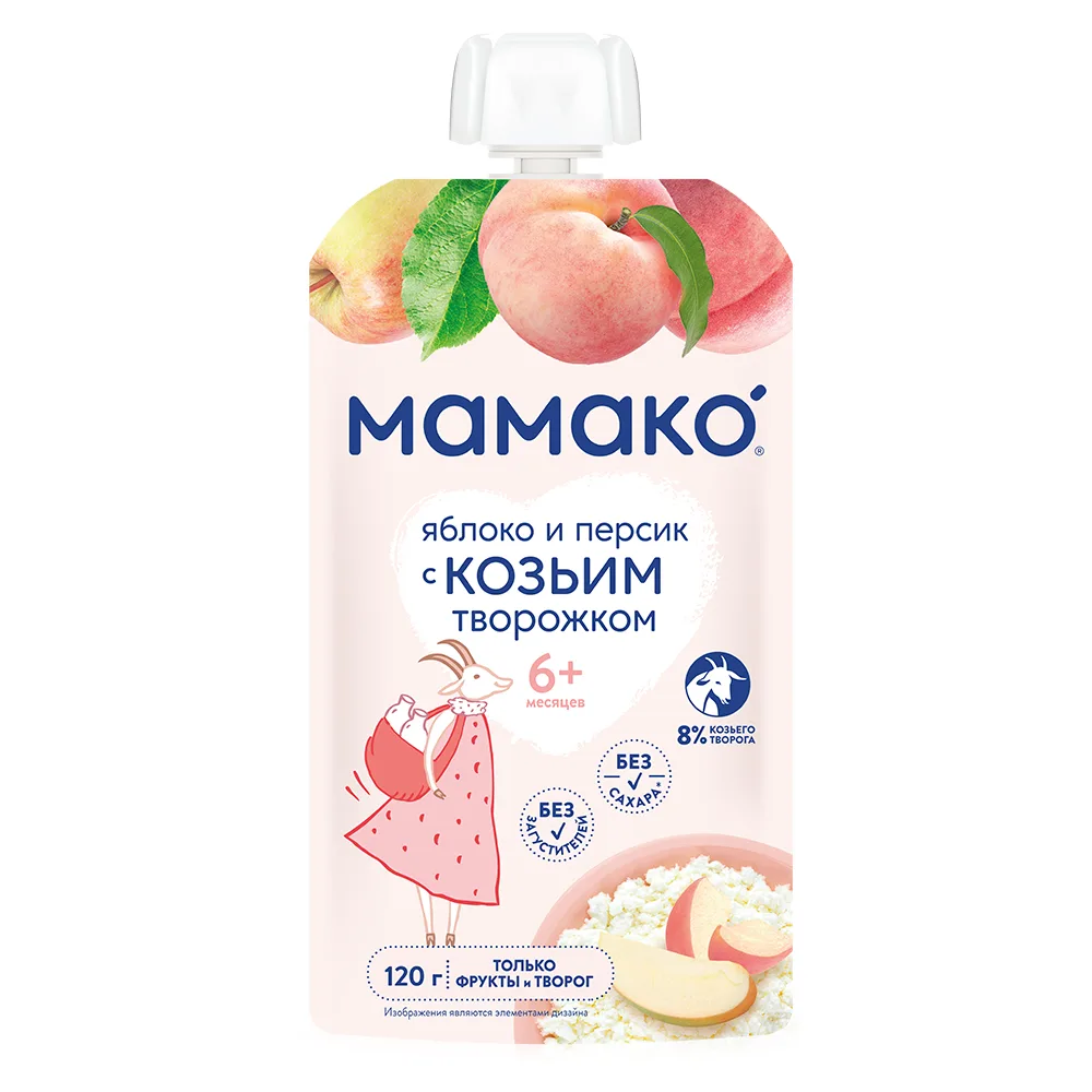 Mamako Apple and Peach Puree with Goat Cheese 120 g