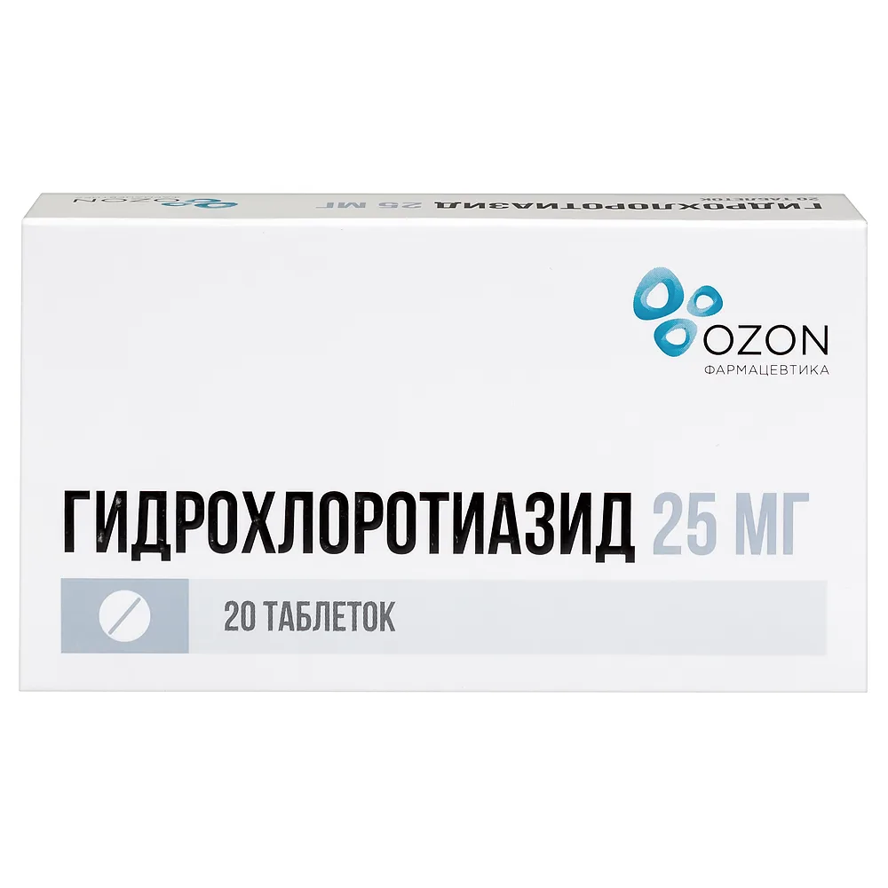 Hydrochlorothiazide 25 mg 20 tablets