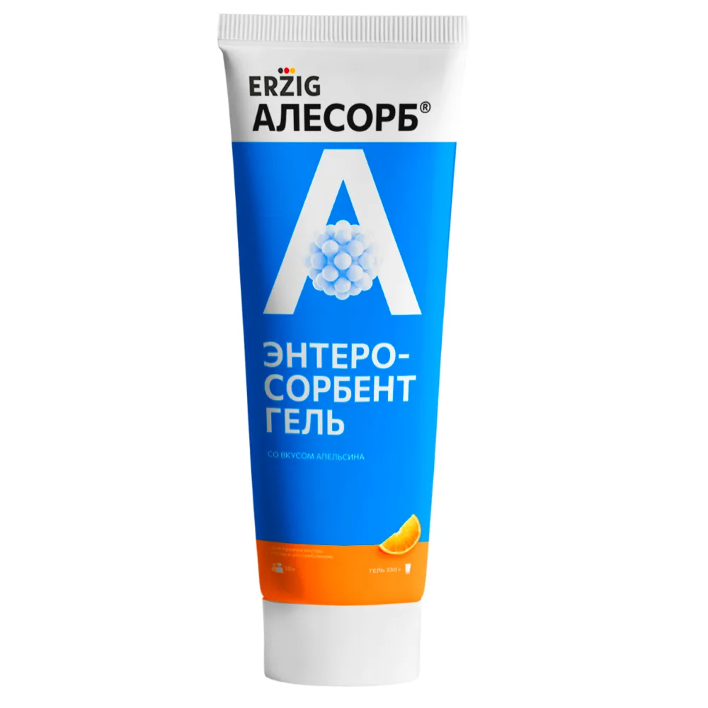 Erzig Enterosorbent Gel Alesorb Orange Flavor 230 g gel/tube