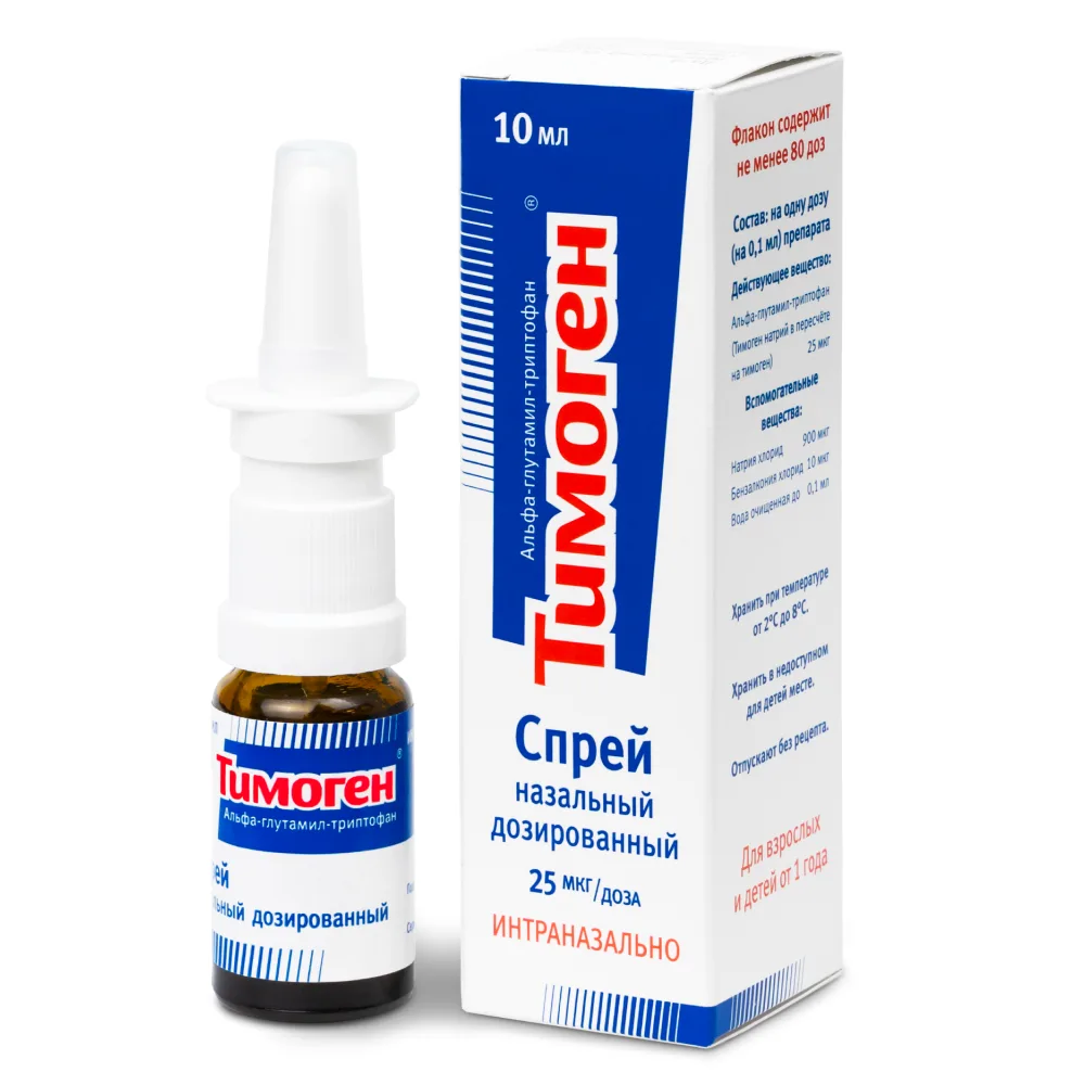 Thymogen 25 mcg/dose nasal spray bottle 10 ml