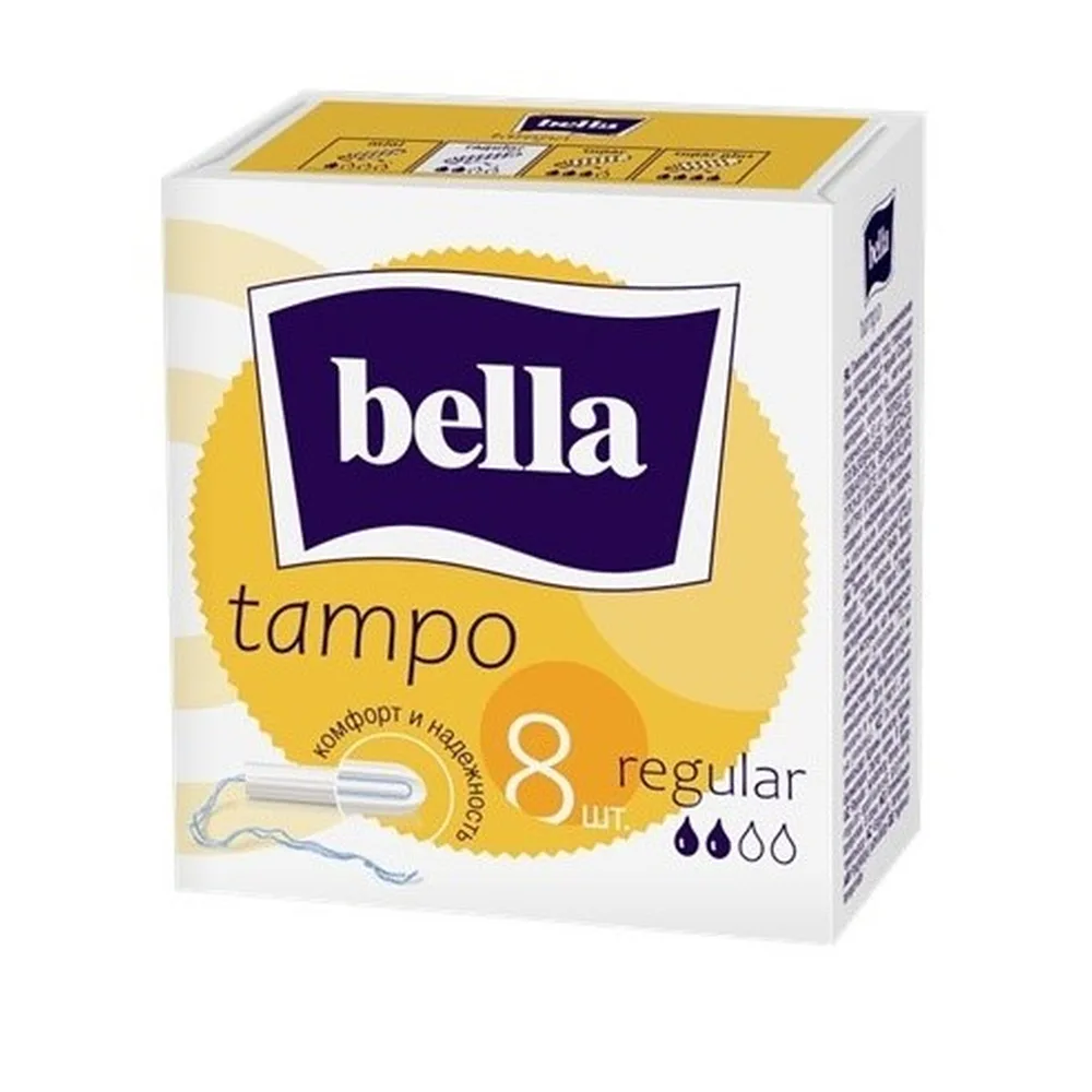 Bella Tampo Women's Hygienic Tampons Comfort and Reliability Regular 8 pcs.