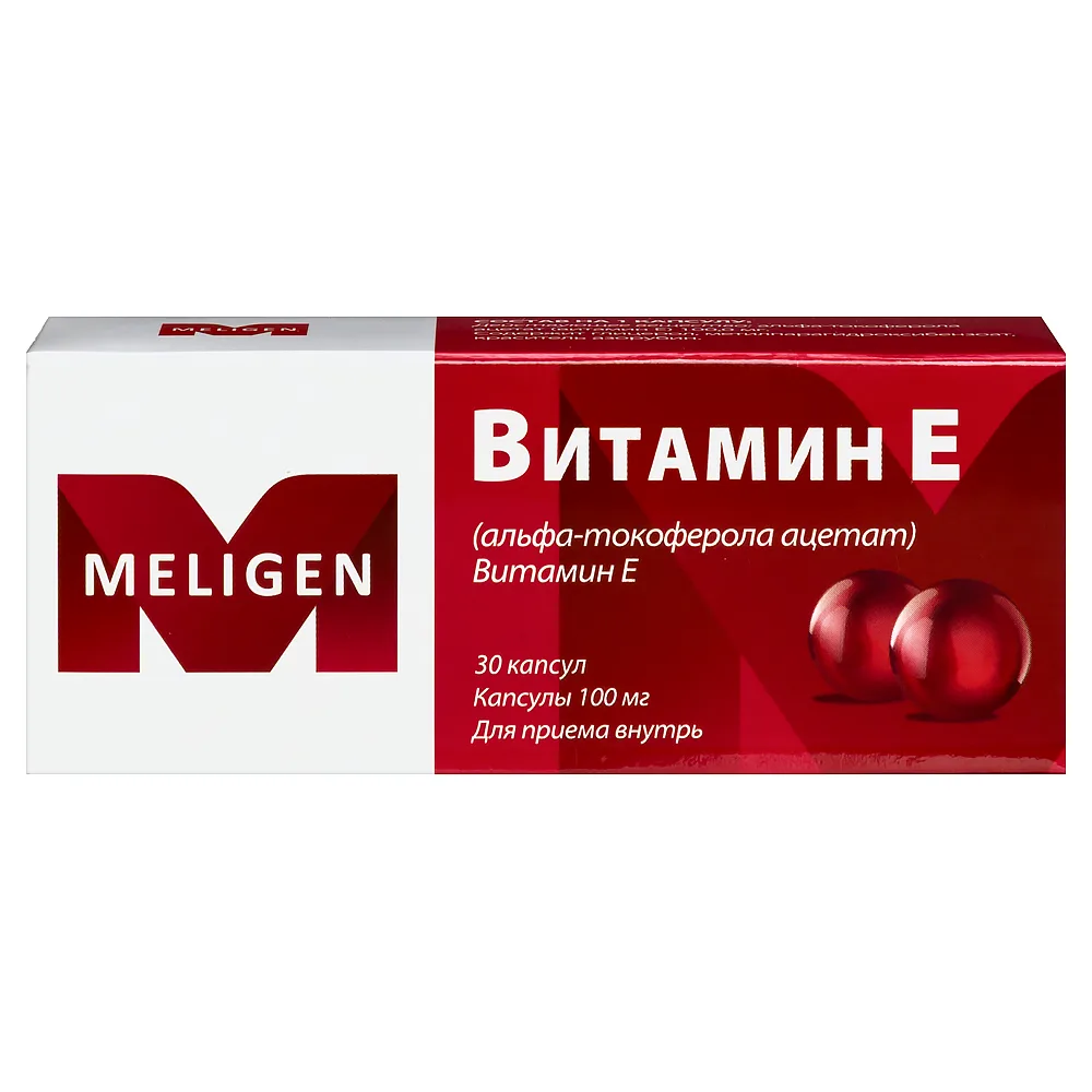Vitamin E /alpha-tocopherol acetate/ 100 mg 30 capsules