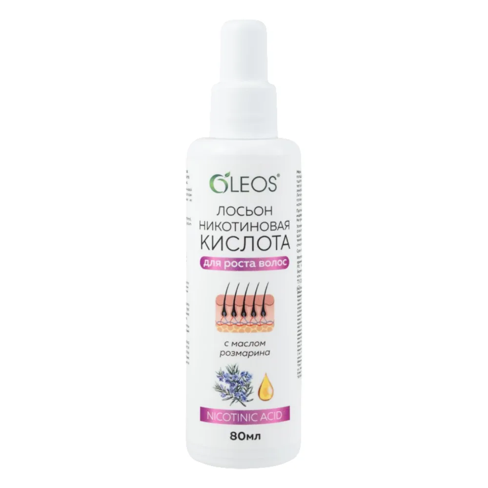Oleos Nicotinic Acid Hair Growth Lotion with Rosemary Oil 80 ml