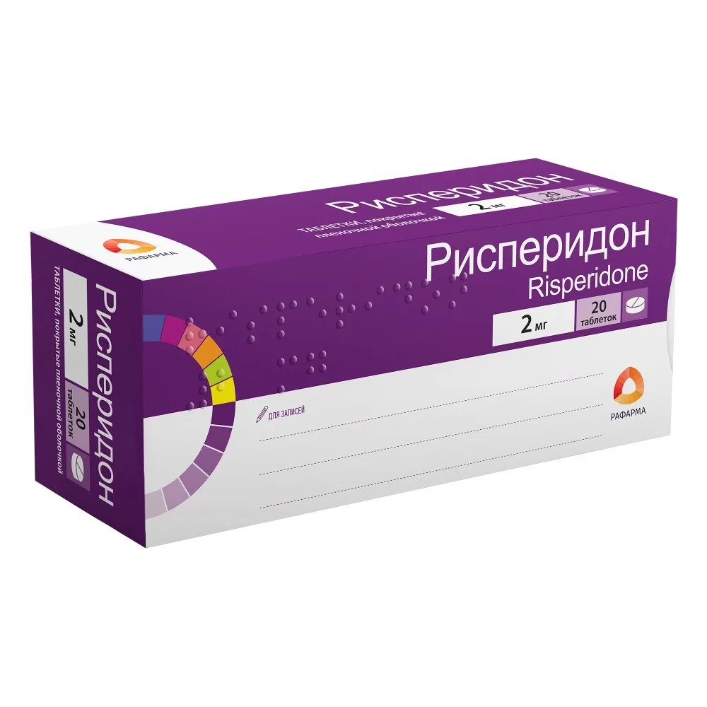 Risperidone 2 mg 20 coated tablets