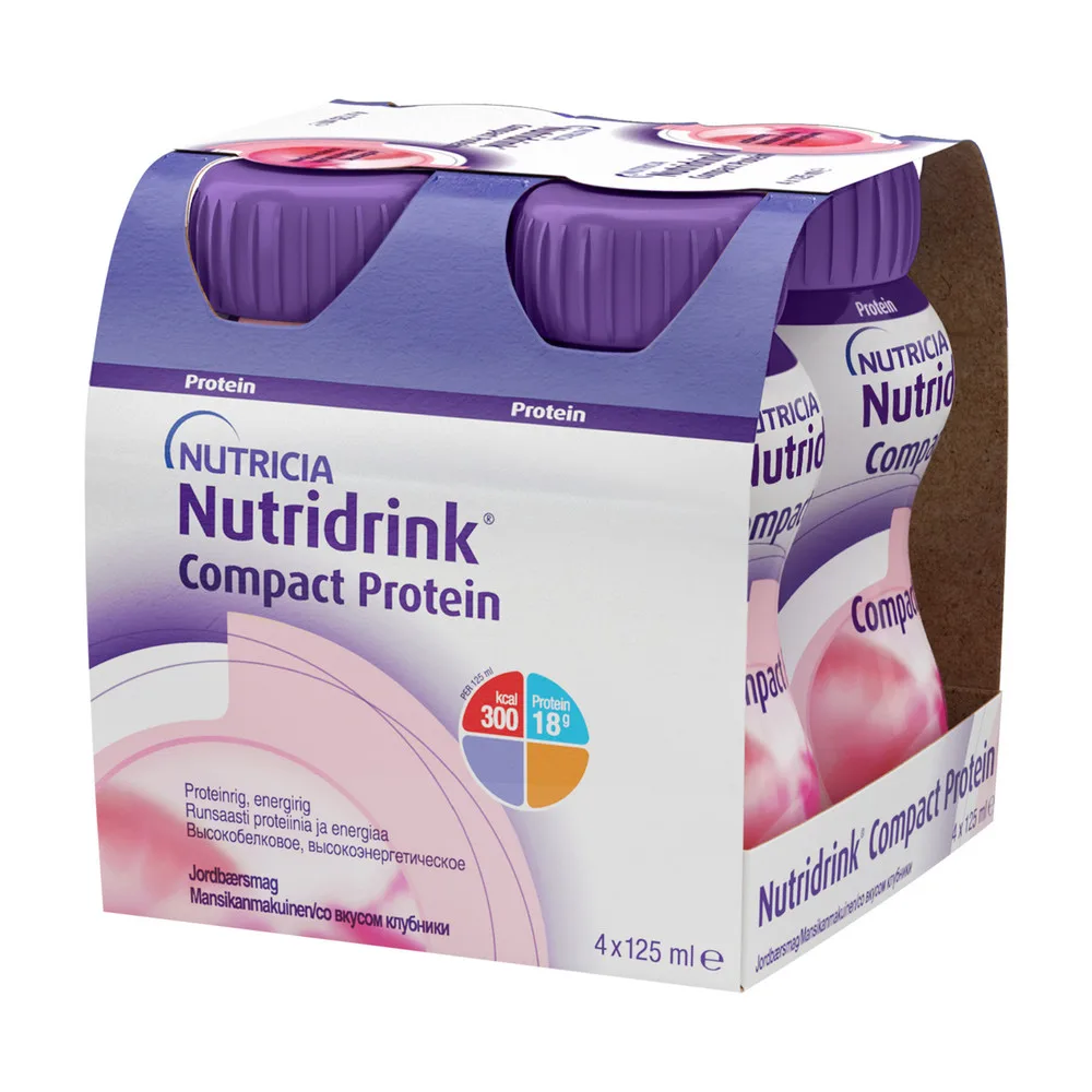 Nutridrink Compact Protein therapeutic dietary high-protein nutrition strawberry flavor 125 ml 4 pcs.