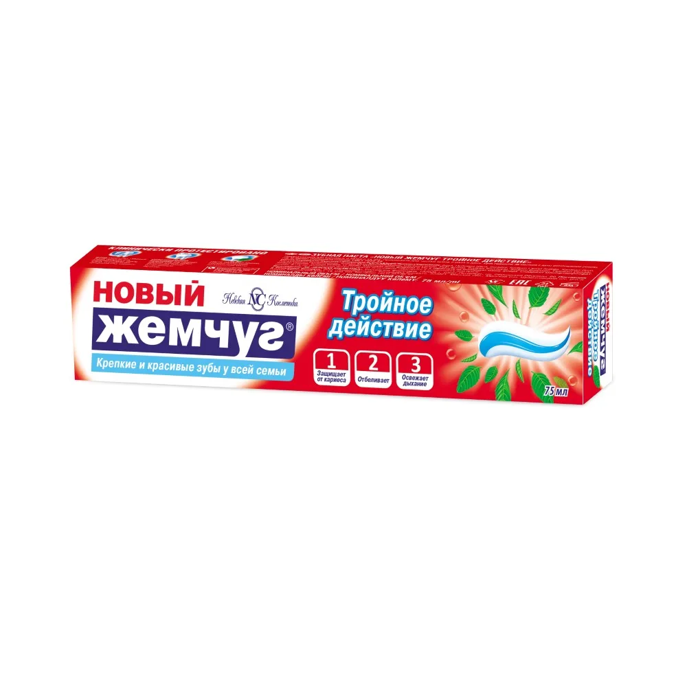 Noviy Zhemchug Toothpaste Triple Action 75 ml