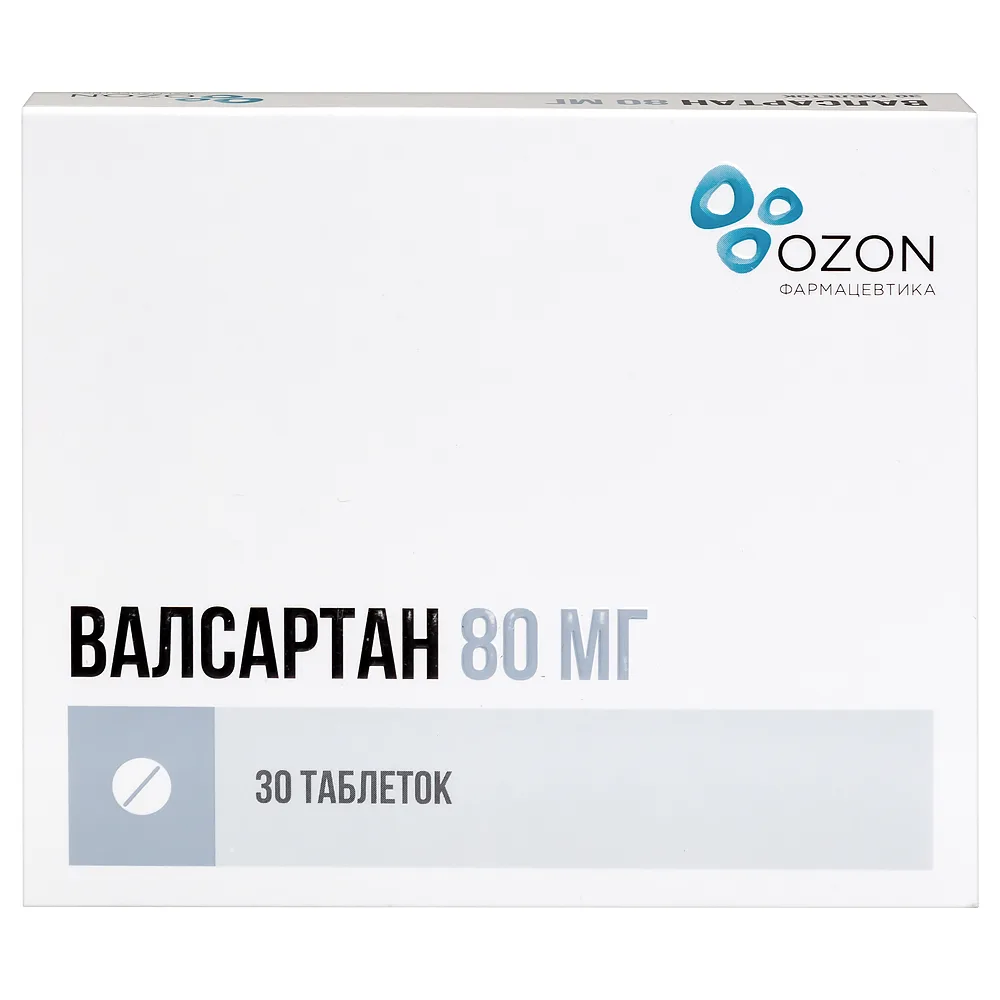 Valsartan 80 mg 30 coated tablets