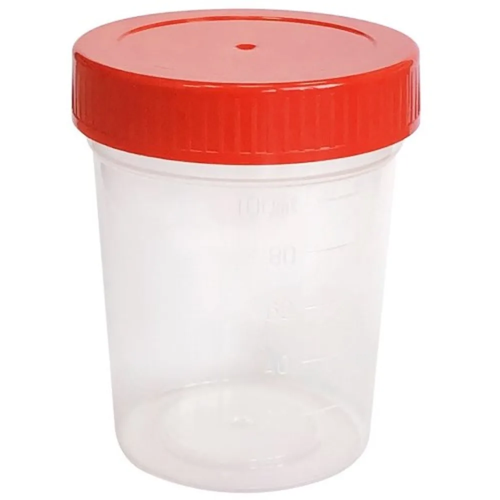 Sterile polymer container for biological material with lid 100 ml