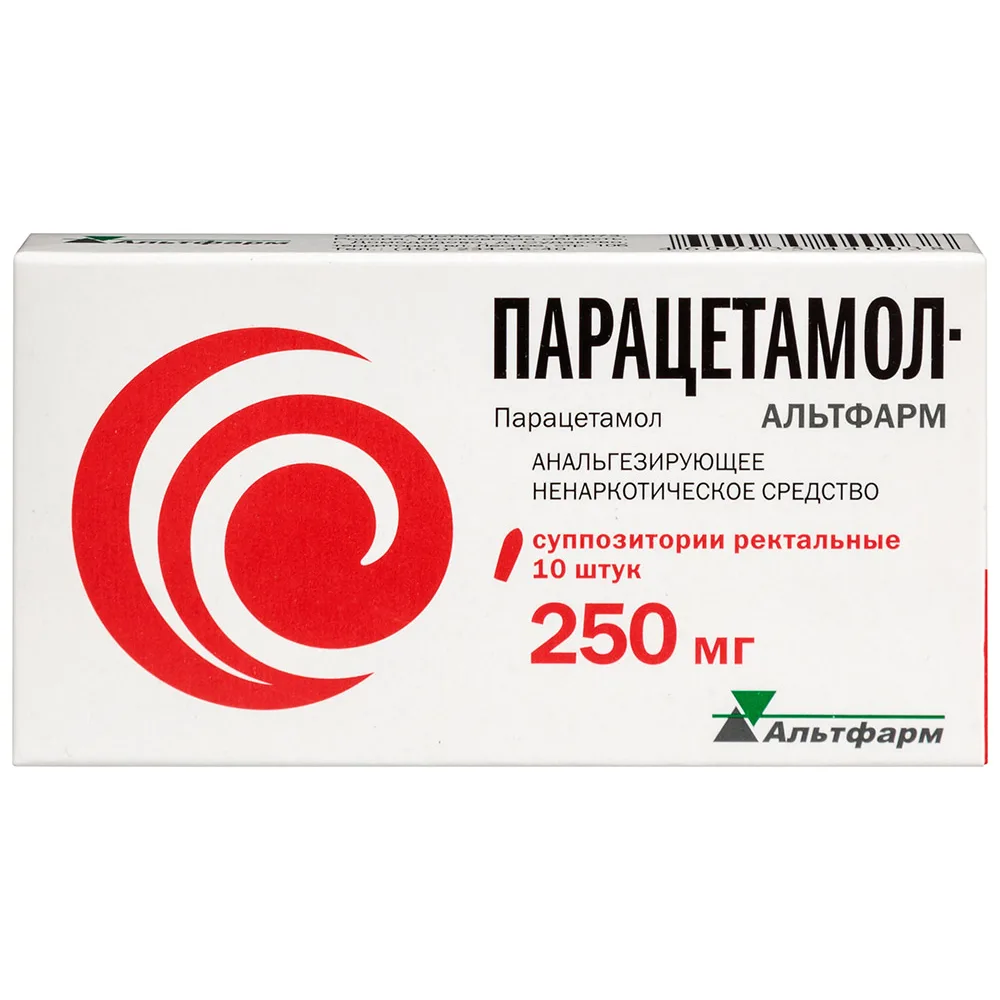 Paracetamol-Altfarm 250 mg 10 pcs rectal suppositories
