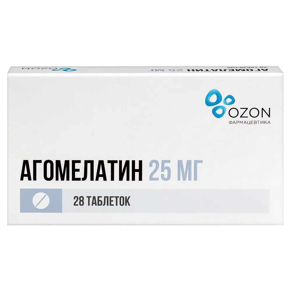 Agomelatine 25 mg 28 coated tablets