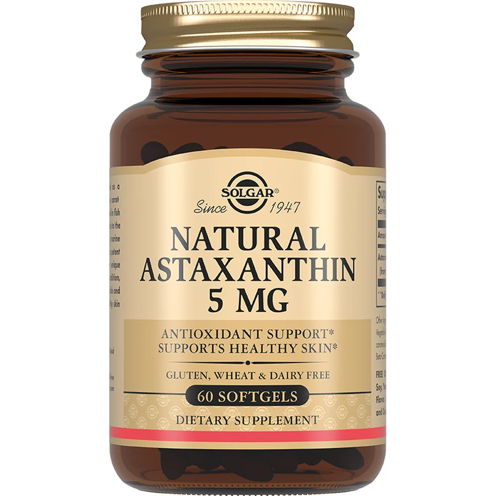 Solgar Astaxanthin 5 mg from Microalgae 60 Capsules 255 mg