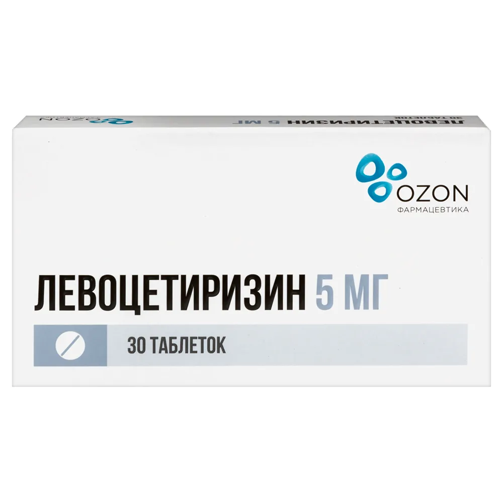 Levocetirizine 5 mg 30 tablets, film-coated blister