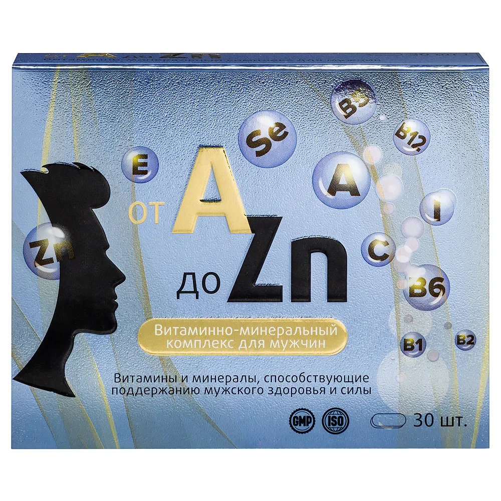 Vitamir Vitamin Complex A-Zn for Men 30 coated tablets 900 mg
